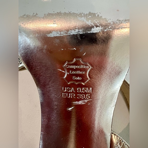 Nina Women’s Leather Slingback Gold Silver Heels  Size 9.5 - Picture 8 of 10